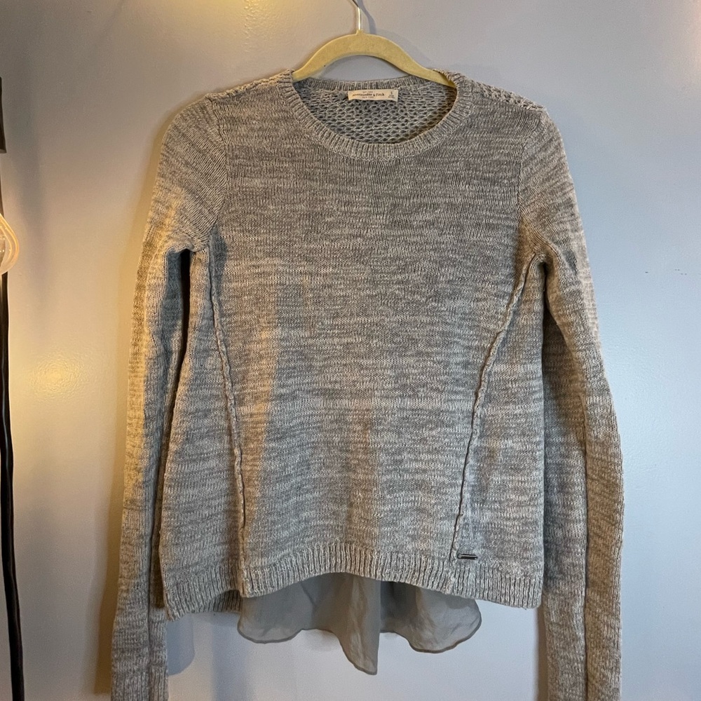 Abercrombie Crop Gray Sweater - Picture 1 of 3